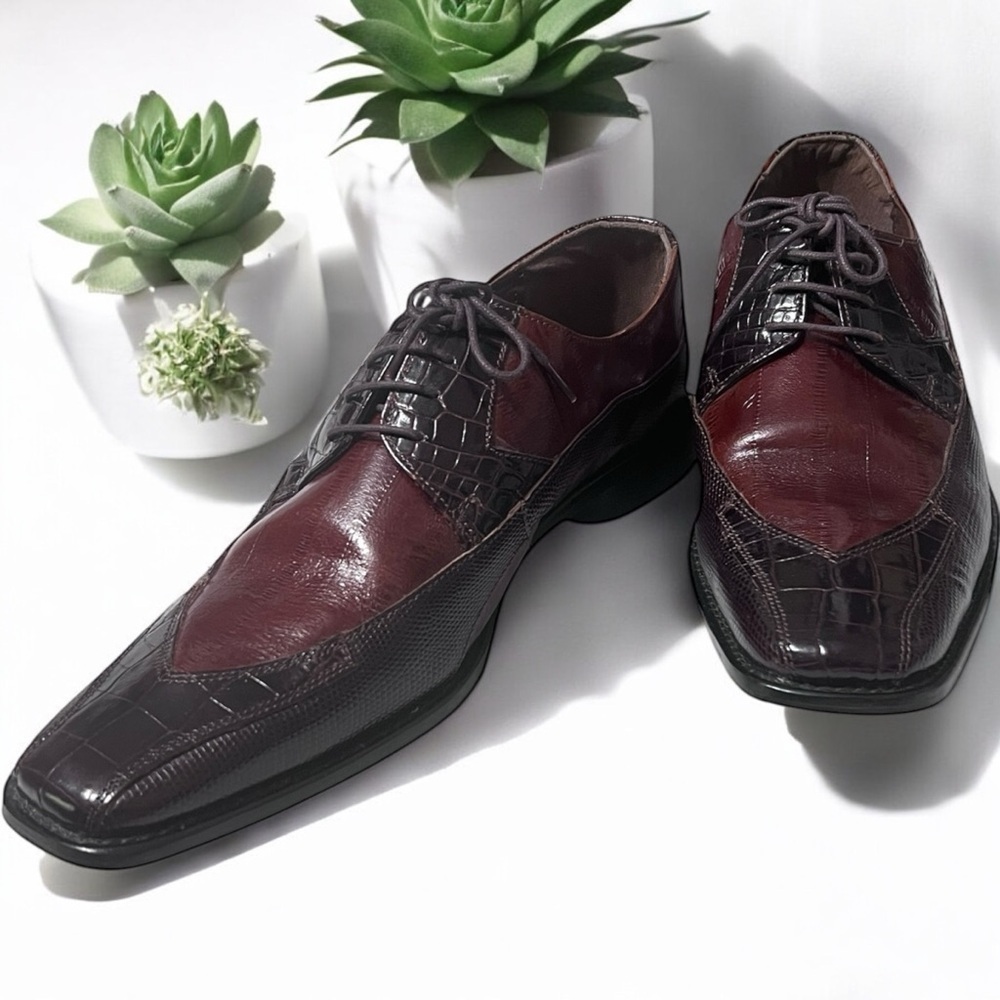 Stacy Adams Maroon and Chocolate Oxfords☑️VEN09